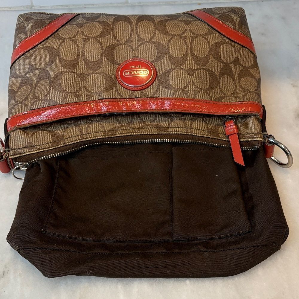 Coach Crossbody Purse Heritage Jacquard Logo Monogram Shoulder Bag Handbag - Picture 13 of 16